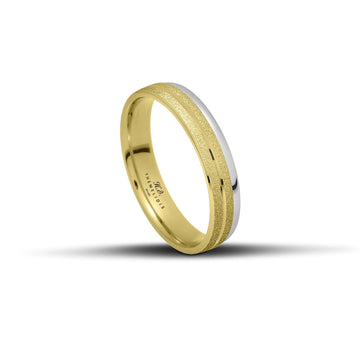 Βέρες Γάμου σετ χρυσές - λευκόχρυσες λουστράτες με αμμοβολή - themelidisjewels